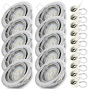 10x halogénová lampa CHROME + žiarovka. LED GU10 5W 3000K