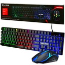 SÚPRAVA KLÁVESNICE MYŠI RGB LED PODSVETNUTIE HERNÁ MYŠ PRE USB HRÁČOV