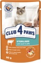 CLUB 4 PAWS mokré krmivo pre sterilizované mačky - Hovädzie v gal. 24 x 80 g