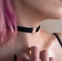 Krk choker circle čierny darček pre ňu goth gold silver sexy punk