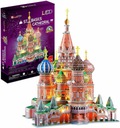 KUBICKÝ ZÁBAVNÝ PUZZLE 3D LED KATEDRA SV BAZYLA- L519H 128 PRVKOV