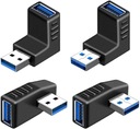 4ks pravý uhlový adaptér USB 3.0 samec-female