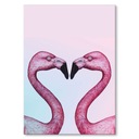 Plech na stenu do podkrovia darček Flamingo couple love