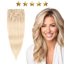 Clip-in nadstavce pre bezšvové prírodné vlasy 50 cm 120g #60 svetlé blond