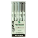 Zvýrazňovače Grey Zebra Mildliner Set 5 farieb