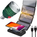 KAPACITA SILNÁ POWERBANKA SO SOLÁRNYM PANELOM S DVOMA USB + KÁBLOM + LED SVIEČKOU