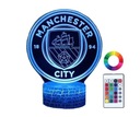 NOČNÁ STOLNÁ LAMPA PRE DETI LOGO MANCHESTER CITY HERB LED + DIAĽKOVÉ