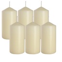 6x Sviečky ECRU CANDLE Krémový VALEC svadobný 12 cm