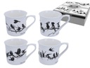 Porcelánové hrnčeky biele SET Birds 290ml