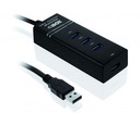 IBOX USB 3.0 hub ČIERNY 4-PORTOVÝ IUH3FB (4x USB 3.0