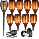 LED SOLAR LAMPA 8KS EFEKT PLAMEŇA TORCH