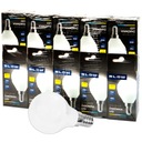 10x ECO LED žiarovka E14 5W=40W biela guľa SET