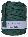 Macrame Cord Twisted Cotton Ecological Green 100m 5mm