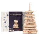 ROBOTIME DREVENÝ MODEL 3D PUZZLE ÁZIA VEŽA JAPONSKÁ PAGODA DIY 275 ks.