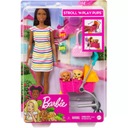 Mattel Barbie bruneta kočík pre bábiky so psami