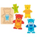 Goki Bear vrstvené puzzle 5ks. Drevené puzzle