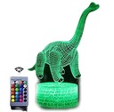 3D LED LAMPA DINOSAUR BRACHIOSAUR COLORS LAMPA 16 FAREB + DIAĽK.