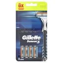 Náhradné čepieľky pre pánsky holiaci strojček Gillette Sensor 3, 8 ks.