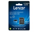 Lexar vysokovýkonná pamäťová karta 128 GB micro SDXC na 100 MB/s SD adaptér