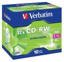 VERBATIM CD-RW 700 MB 8-12X JEWEL CASE BOX*10 43148