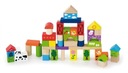 Viga Wooden Blocks Farm 50 prvkov