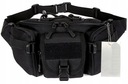 MOLLE Waist Bag Veľká taktická vojenská pasová taška, pevná, HIP, čierna