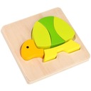 TOOKY TOY Puzzle Montessori Puzzle Thick Blocks Turtle 5 ks.