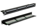 NEKU Patch panel RACK 19'' kat.6 24p UTP 1U s policou patchpanel ČIERNA