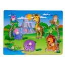 Drevené puzzle Safari 7 dielikov Smily Play