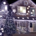 Cencúľové lampy 300LED svetelné závesy Cold White