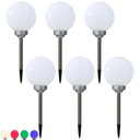 6x Záhradná lampa LED SOLÁRNA GUĽA 20 CM RGB+W