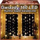 LED SVETELNÉ ZÁCLONY HVIEZDY/GULE Vianočné osvetlenie Garland 160 LED