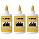 Bic White Glue tekuté lepidlo, biely aplikátor na drevený papier, 118 ml, 3 ks