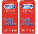 Durex Feel Thin XL tenké kondómy veľké 24 ks