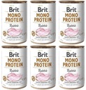 BRIT Mono proteínové krmivo pre psov králik 6x400g