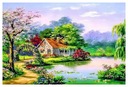 Diamond výšivka Diamond Painting Mosaic Summer House 45x65 cm set 5D