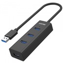 Hub Unitek Y-3089 4x USB 3.0 5Gbps čierny