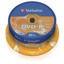 Verbatim DVD-R, matná strieborná, 43522, 4,7 GB, 16x, cca