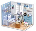 Model House DIY ROOM modré 3D LED puzzle