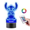 3D LED socha nočná lampa Lilo a Stitch Rozprávka PLEXIDO Gravírovanie vášho nápisu