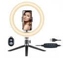 LED PRSTEŇOVÁ LAMPA SELFIE TRIPOD 10'' Makeup YouTube TikTok