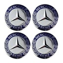 Silver Blau 4x 75mm pre Mercedes-Benz Nabendeckel N