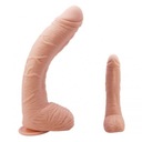 Šnúrkové dildo 27 cm s prísavkou na penis scrotum