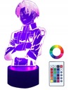 LED nočná lampa 3D ANIME NARUTO hologram Attack on Titan Levi Ackerman