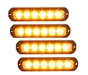 4x STROBOSKOP 6 LED VÝSTRAŽNÁ SVETLO 12/24V CE