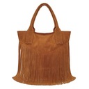 Suede BAG boho taška so strapcami CAMEL