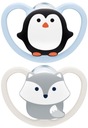 NUK SPACE SILICONE 0-6M 2-BALENIE cumlík PENGUIN FOX