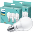 6x LED žiarovka E27 A60 10W = 75W 1055lm 2700K Teplá biela PHILIPS