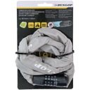 DUNLOP BIKE LOCK, REŤAZ S KOMBINÁCIOU, 120CM DLHÝ