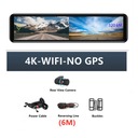 12-palcové 4K GPS DVR zrkadlo do auta